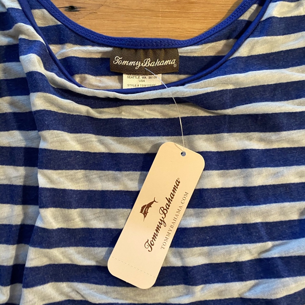 Tommy Bahama maxi dress size medium blue stripe